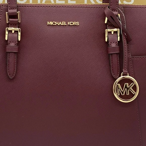 MICHAEL KORS CHARLOTTE LARGE TOP ZIP TOTE Dark sherry color - Picture 11 of 14